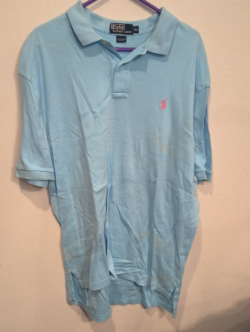 Polo by Ralph Lauren Light Blue Polo Soft Brushed Pique Cotton XL